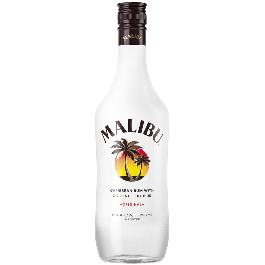 Malibu Caribbean Rum With Coconut Liqueur 750ml 1 PK