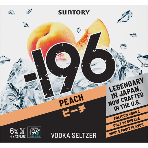 Suntory -196 Peach Vodka Seltzer 4pk