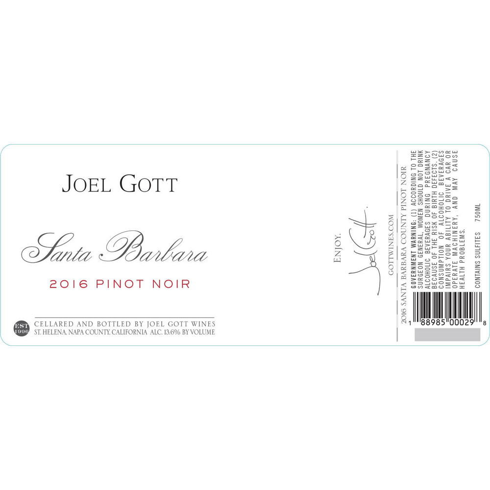 Joel Gott Pino Noir Btl 750ml 1 EA