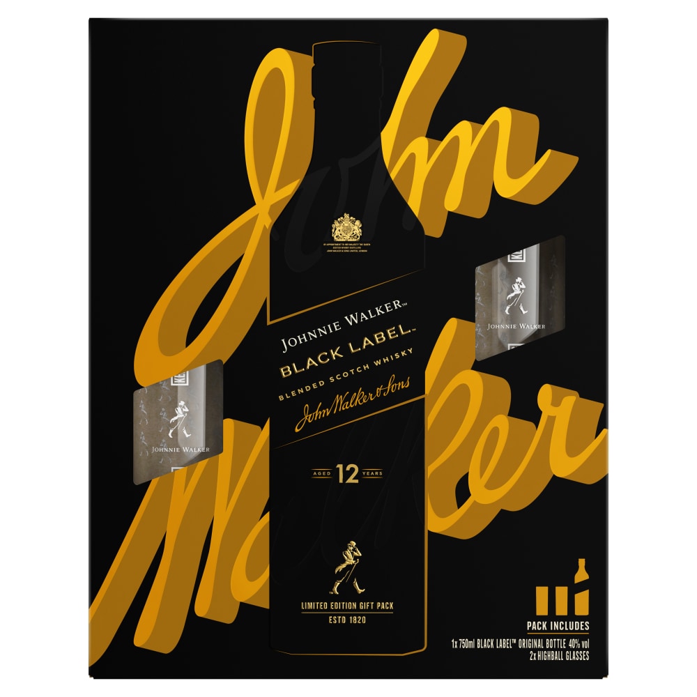 Johnnie Walker Black Label Gift Pack 750ML 1 PK