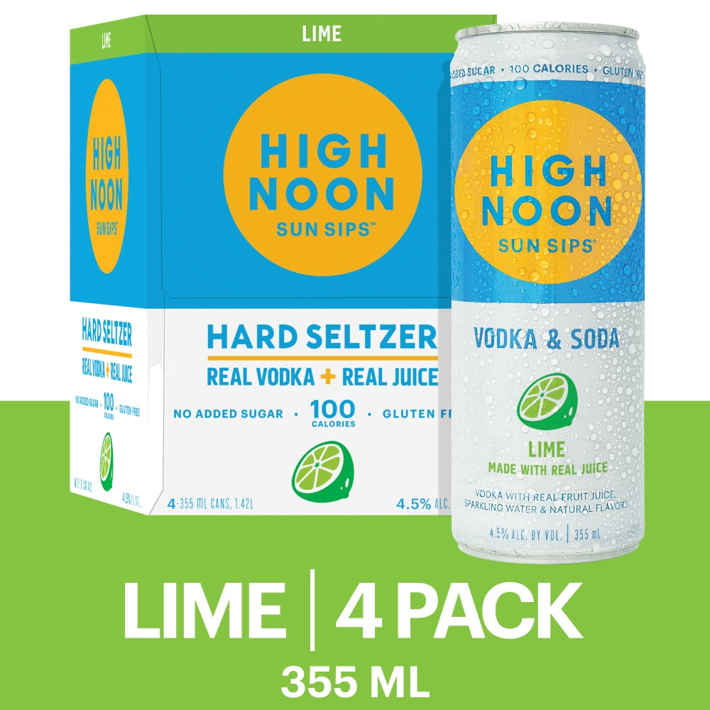 High Noon Lime Sun Sips Can 355ml 4 PK