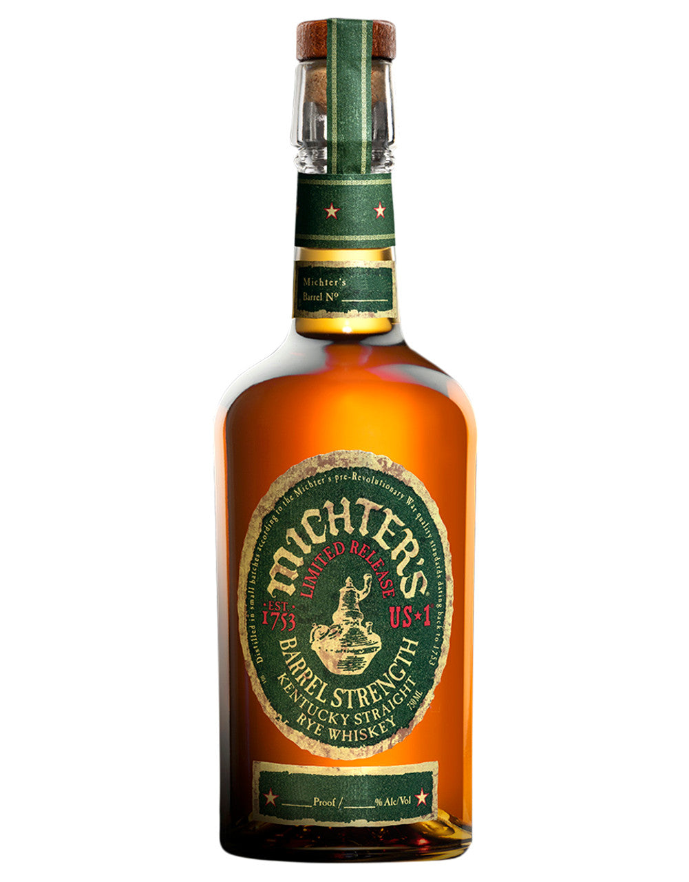 Michters Barrel Strength Rye Whiskey 750 Ml